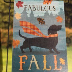 Style Selections Fall Dachshund Dog Double Sided Flag 12.5 X 18 Inch